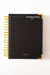 2026 Gold Spiral Hardback Planner - Noir