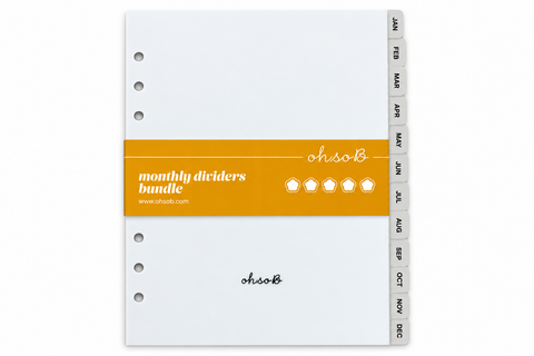 Oh So B Organiser - Monthly dividers insert