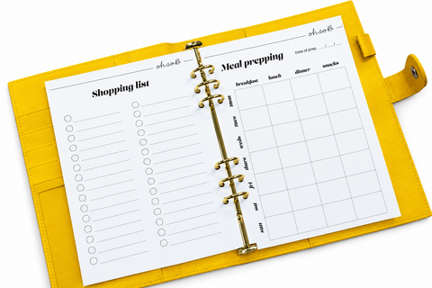 Oh So B Organiser -Meal Prep & Shopping List inserts