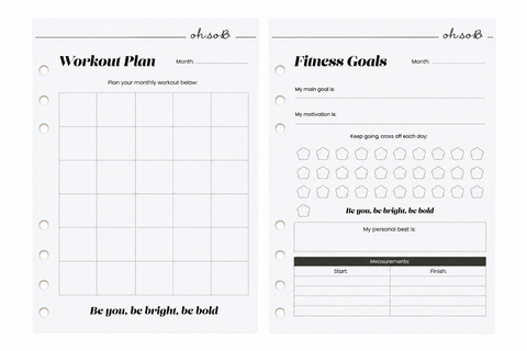 Oh So B Organiser - Fitness inserts