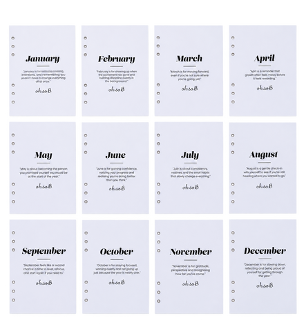 Oh So B Organiser - Monthly Quotes inserts