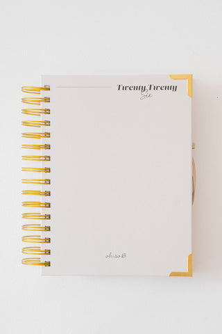 2026 Gold Spiral Hardback Planner - Milky