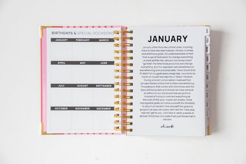 2026 Gold Spiral Hardback Planner - Rouge