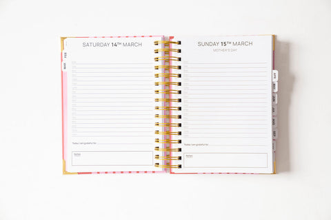 2026 Gold Spiral Hardback Planner - Rouge