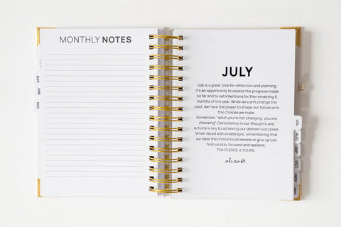 2026 Gold Spiral Hardback Planner - Milky