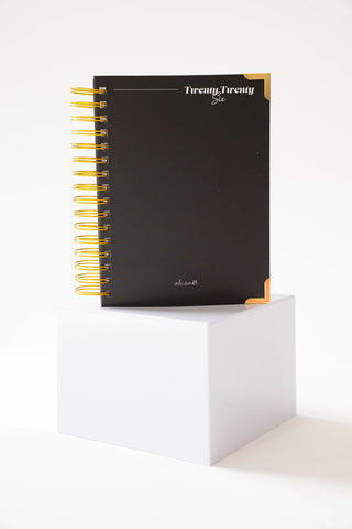 2026 Gold Spiral Hardback Planner - Noir