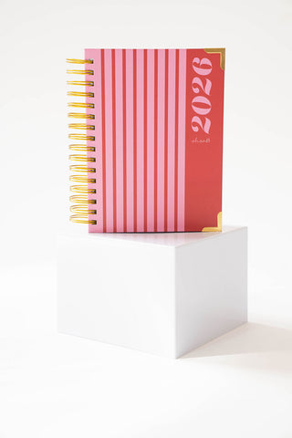 2026 Gold Spiral Hardback Planner - Rouge