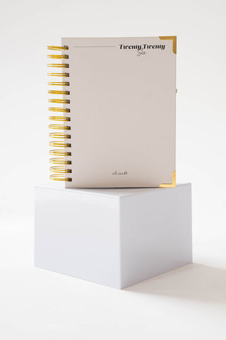 2026 Gold Spiral Hardback Planner - Milky