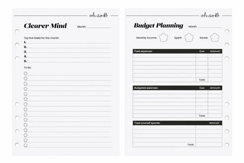 Oh So B Organiser - Clear Mind inserts