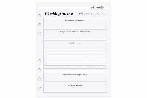 Oh So B Organiser - Working On Me Therapy inserts