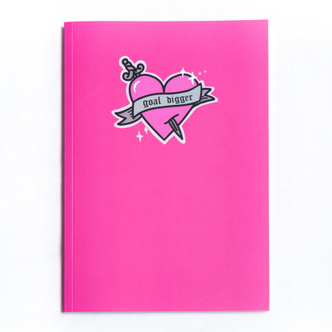 Goal Digger Softback Lined Notebook - Pink