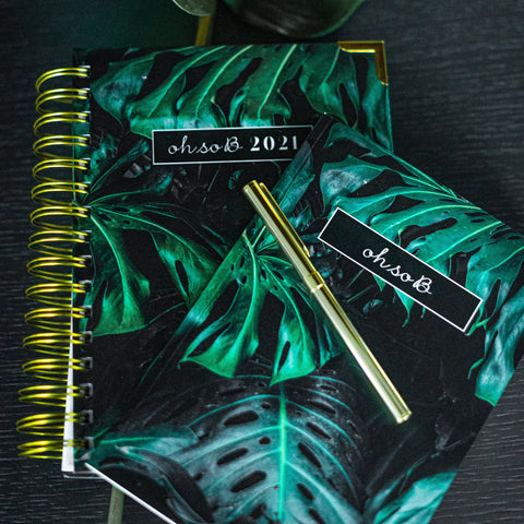 Oh So B Palm Print Softback Lined Notebook - Green