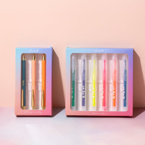 6 Pack Multicoloured Highlighters - Boxed